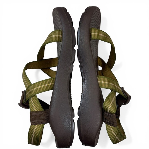 Chaco Z/1 Classic Mens Size 11 Sport Sandals Brown Olive Green Vibram Hiking - Picture 6 of 8
